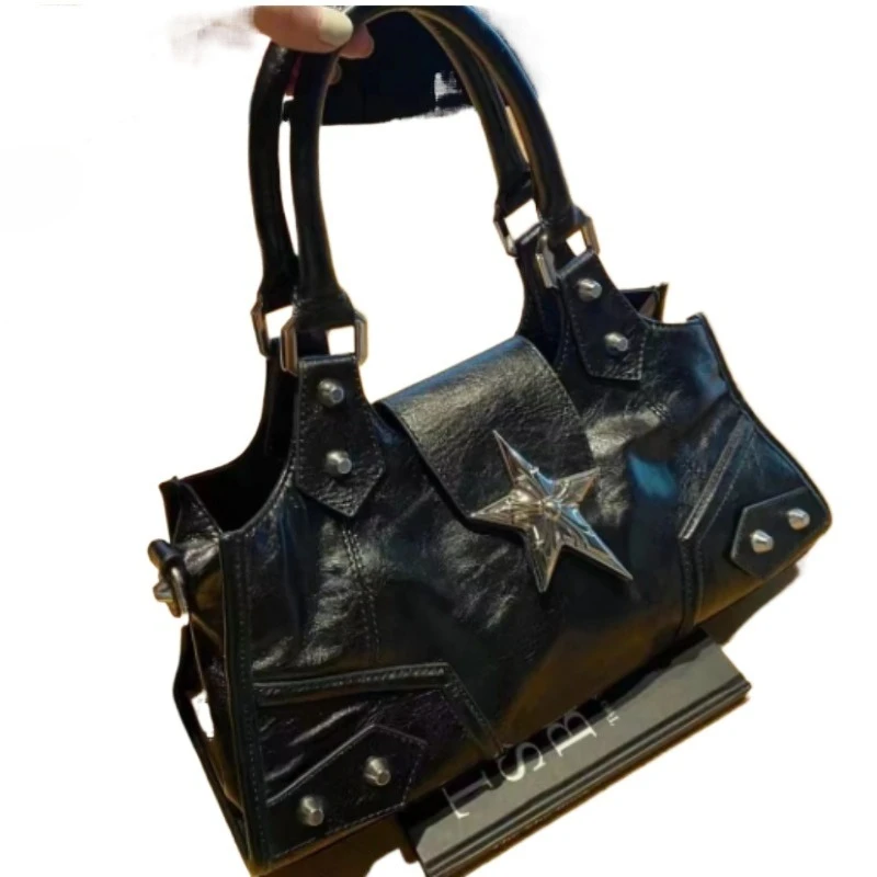 Korea Niche Millennial Hot Girl Motorcycle Bag, Punk Underarm Bag Gender-neutral Y2k Single-shoulder Crossbody Bag for Commuting