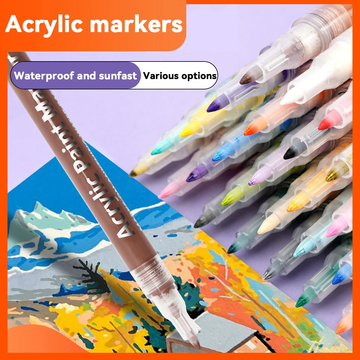 

12-48 Colored Acrylic Marker Pen Key Mark Repeatable Color Graffiti Hand-painted Kawaii Korean Stationery Brush Artist Supplies