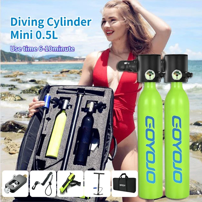 

2023 New In Underwater Breathing Apparatus Portable 0.5L Mini Diving Lung Scuba Cylinder Diving Oxygen Tank Gear Accessories