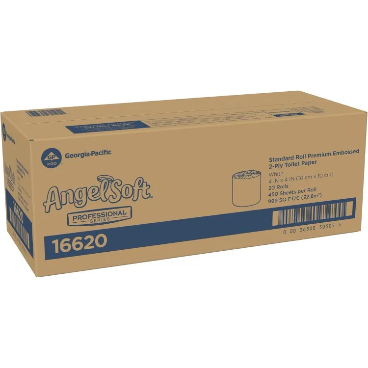 Angel Soft Professional Series 2-Ply Embossed Toilet Paper, 16850, 450 Sheets Per Roll, 60 Rolls Per Case