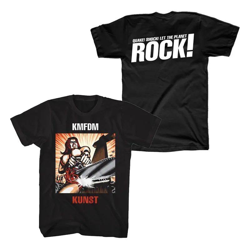Retro KMFDM German Band Industrial Metal Rock American Retro Era High Street Men's and Women's T-shirts Short Sleeves