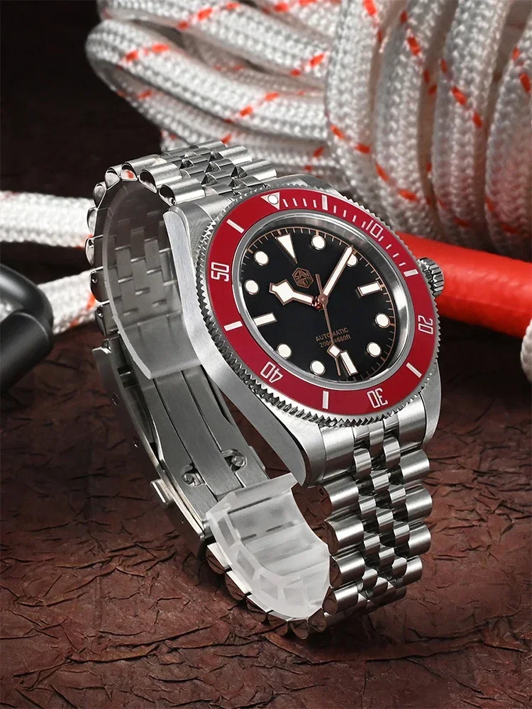 San Martin New 40mm BB Diver Watch Top Brand Classic Mens Watches NH35 Automatic Mechanical Sapphire Waterproof Reloj SN0128