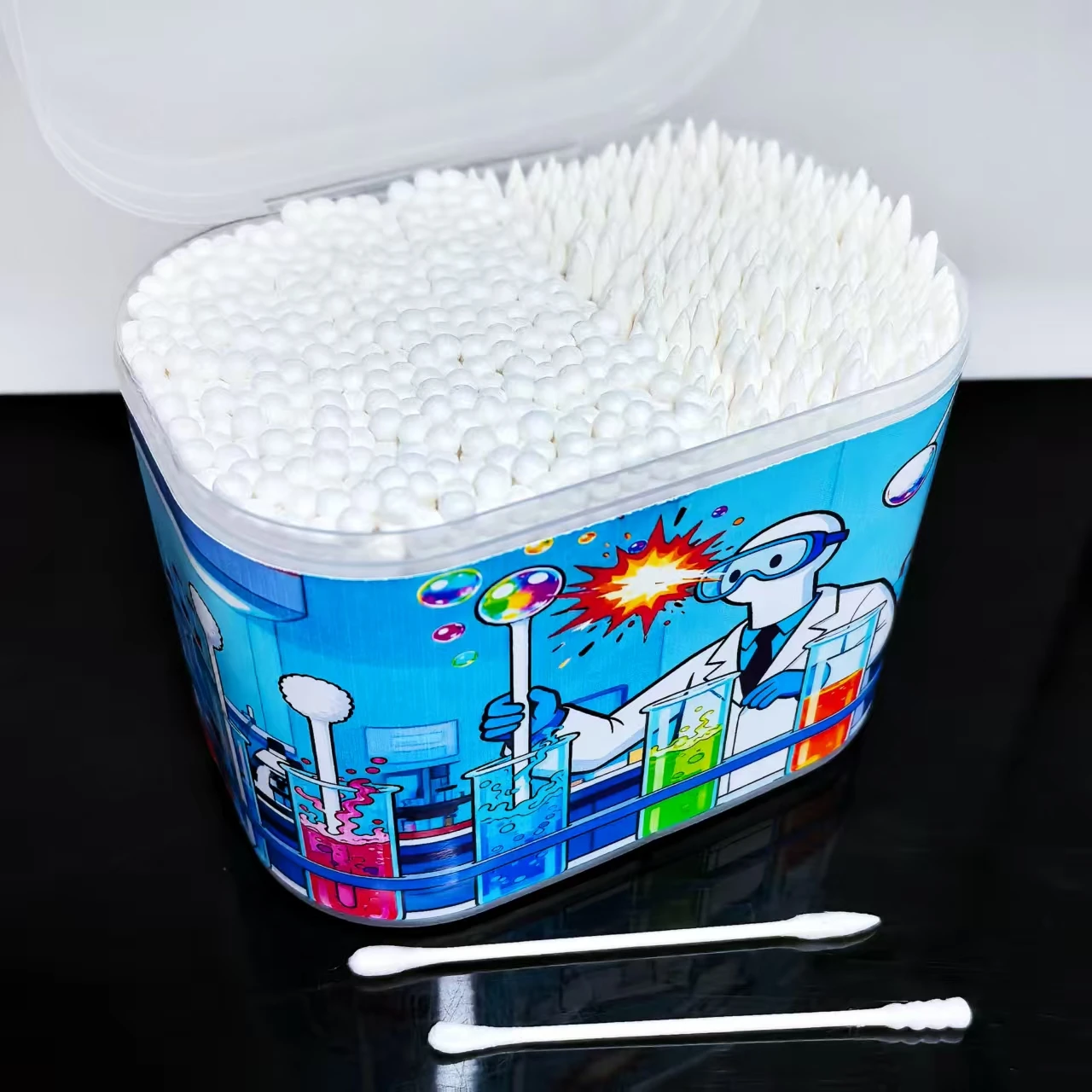 600개 실험실 테마 면봉, 양면 미세 축 면봉, 선물용 면봉.