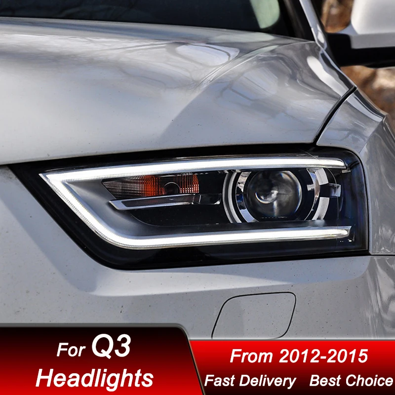 

Pop Car Led Headlights For Audi Q3 2012-2015 High Style Full LED Assembly Upgrade High Configure Projector Lens Accessories Kit
