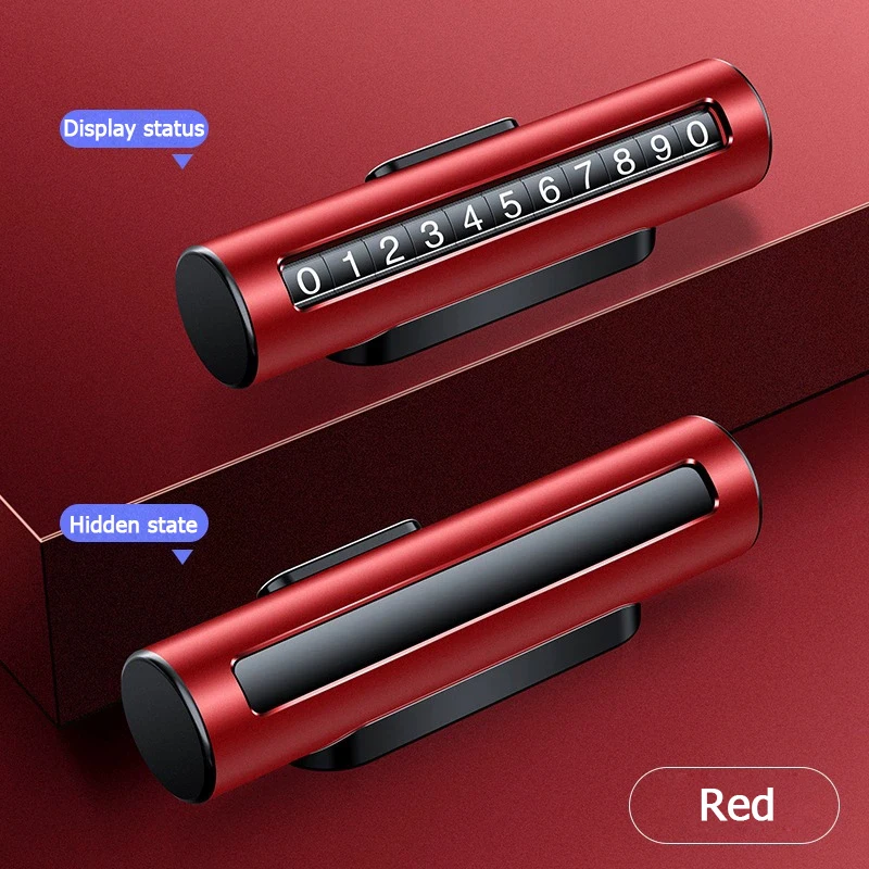 1pc car temporary parking plate moving license plate roller type can hide metal car supplies parking plate