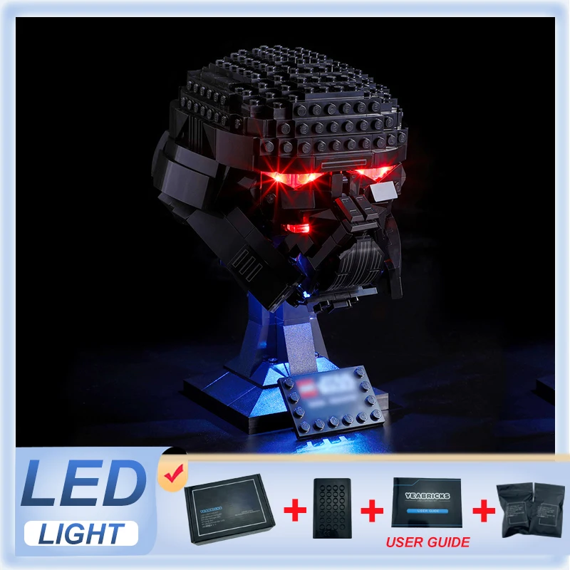 DIY LED Light Kit For LEGO 75343 Dark Trooper Helmet  (Only LED Light,Without Blocks Model)