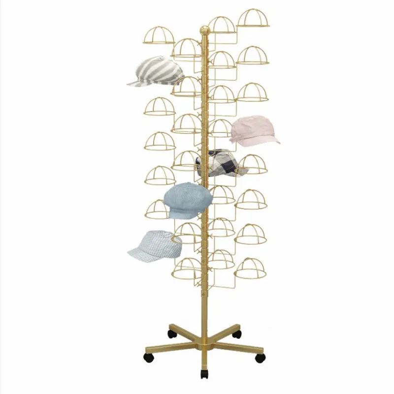 Clothing and jewelry store hat display rack floor-to-ceiling children's