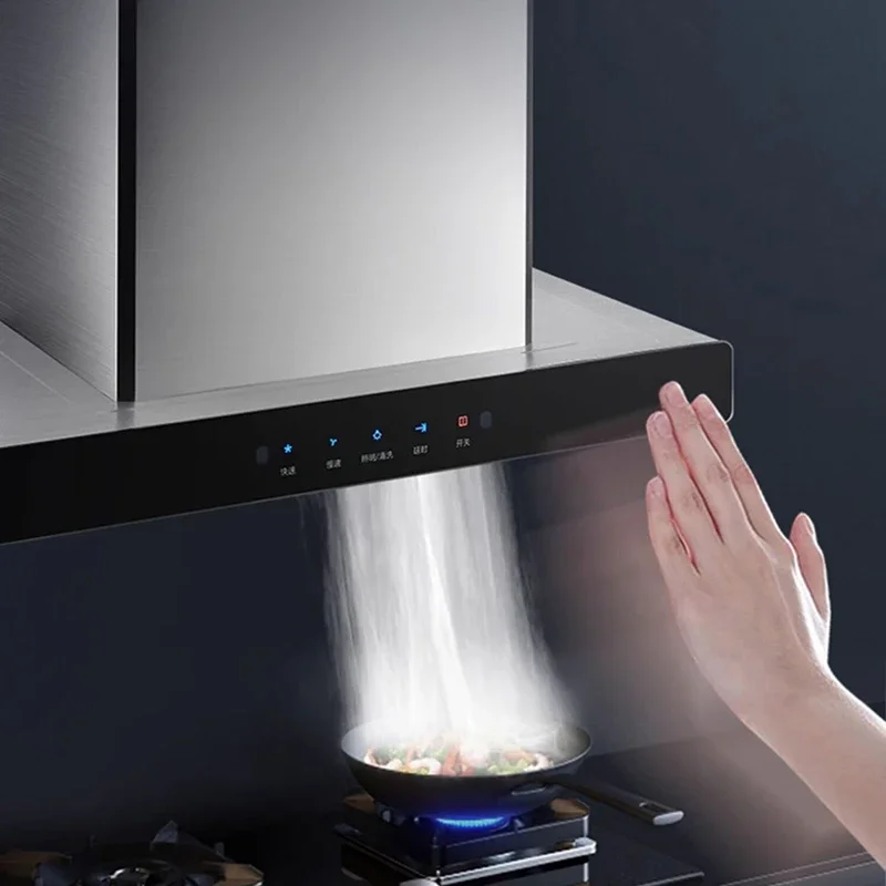 주방용 스마트 연기 추출기 후드, T자형 레인지 후드, 밥솥 굴뚝 배기 레인지 후드, 700mm