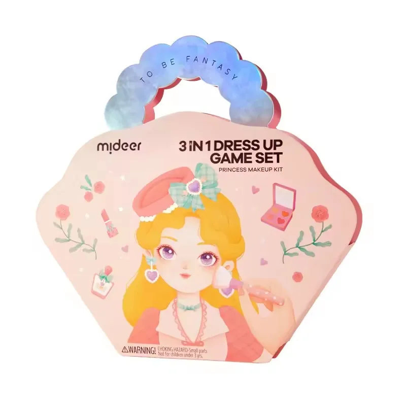 Mideer 3 In 1 Dress Up Game Set DIY Princess Fantasy Makeup Toys Drawing Outfit Changing Diamond Sticking For Kids Girls 3Y+