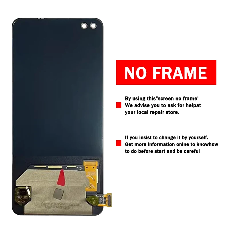 Super AMOLED dla OnePlus Nord 5G wyświetlacz LCD ekran dotykowy Digitizer Assembly 1 + Nord 5G AC2001, AC2003 ramka wyświetlacza — zdjęcie produktu 3