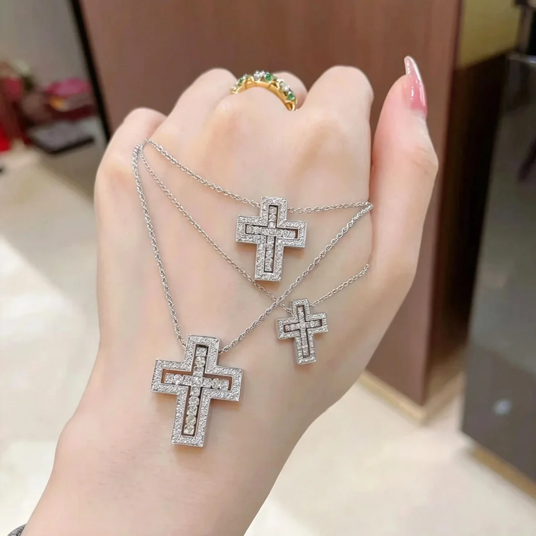 Vintage Luxury Jewelry Detachable Cross Necklace for Men and Women, Popular Holiday Jewelry Party Gift. Size 23.5 * 28.5MM