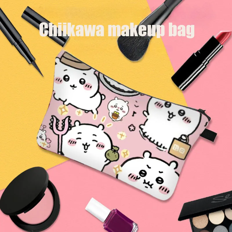 

New MINISO Chiikawa Peripheral Girls Makeup Bag Simple Fashion Large Capacity Anime Hachiware Usagi Ladies Storage Bag Wholesale