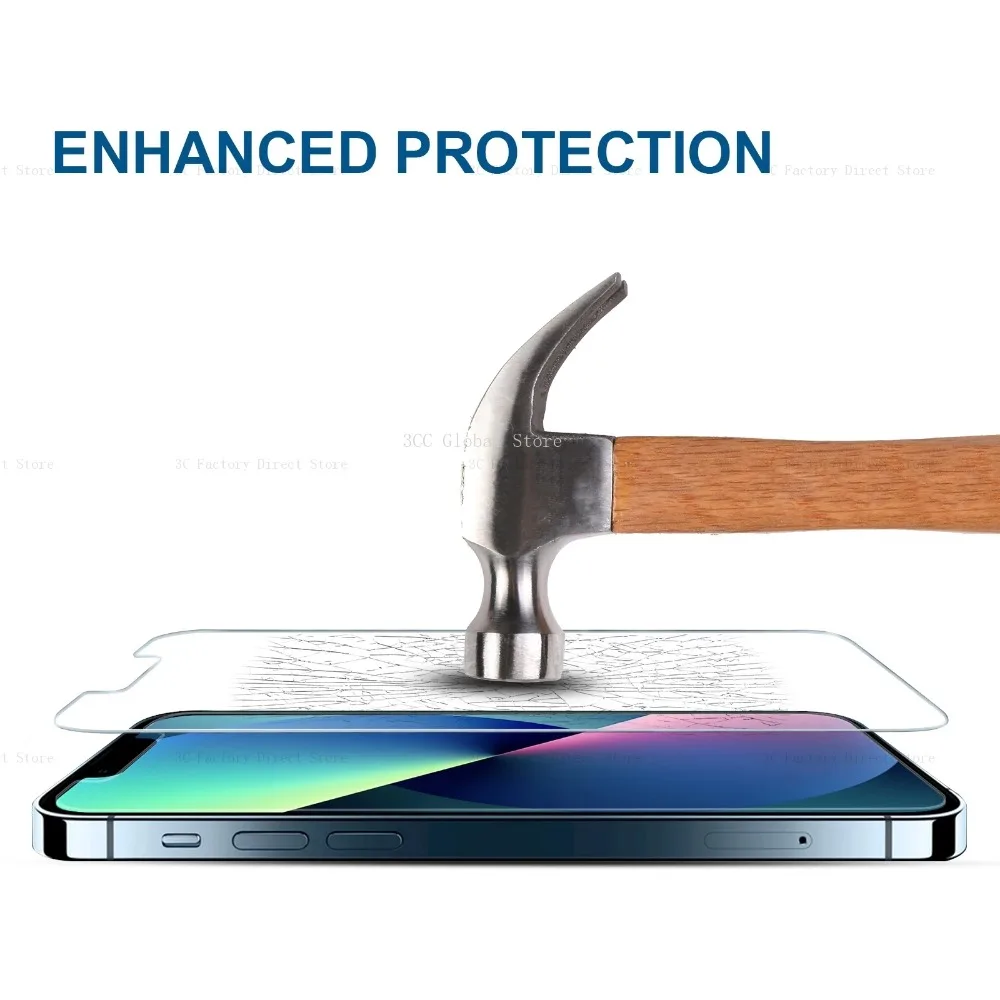 Protect Your Phone Screen with 3pcs HD Tempered Glass Screen Protector for iPhone 14 13 12 11 Pro Max 8 7 Plus XR Xs Max image 5