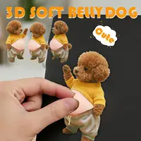 3pcs Big Belly Teddy 3D Stickers Ultra Soft Silicone Car Crash Sticker Door Anti-Collision Sticker For Home And Phone Decoration 2