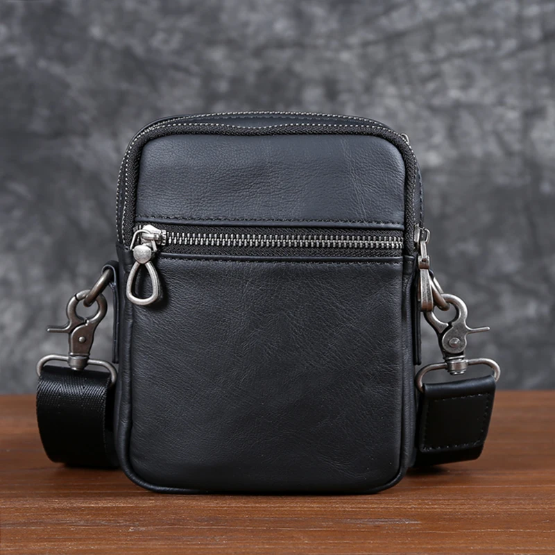 New Casual Leather Male Baotou Layer Cowhide Single Shoulder Crossbody Bag Vertical Business Backpack Men's Bag