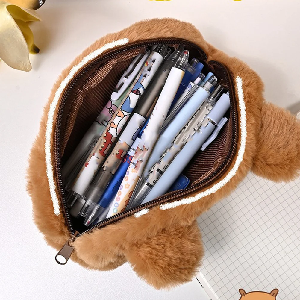 Plush Pencil Case Holder Lovely Bag Cartoon Adorable Decorative Multi-function Household