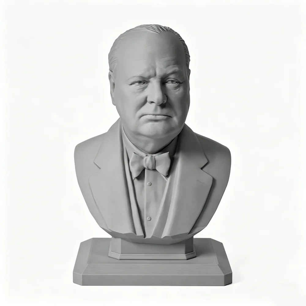 Churchill UK Sculpture 3D Printed Blank Resin Model 110mm Figurine Miniature Decoration Craft Gift for Men and Women