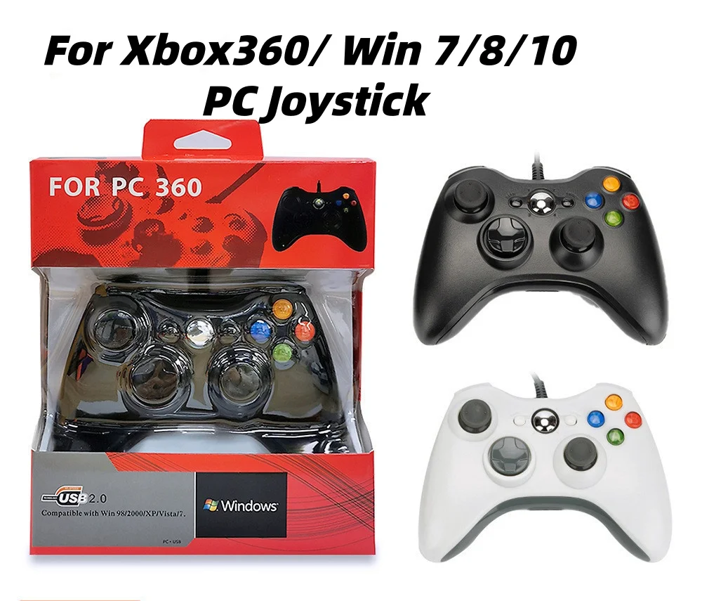 وحدة تحكم ألعاب USB سلكية لوحدة التحكم Xbox360 Joypad لـ Win 7/8/10 PC عصا التحكم وحدة تحكم Mando Gamepad لملحقات Xbox 360