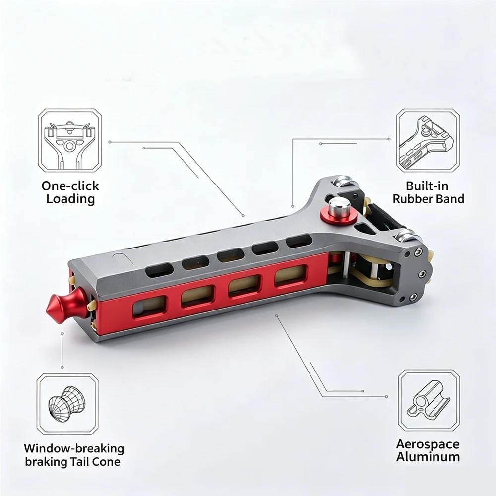 Outdoor Portable EDC Metal Material Automatic Loading Rapid Fire Launch Toy Hunting Tool