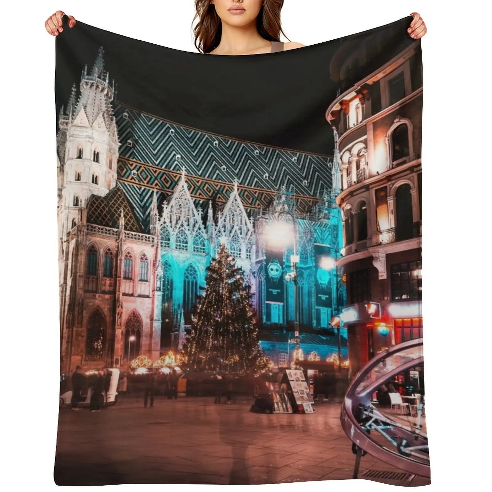 

Colorful church Throw Blanket Decorative Throw Shaggy valentine gift ideas Camping Blankets
