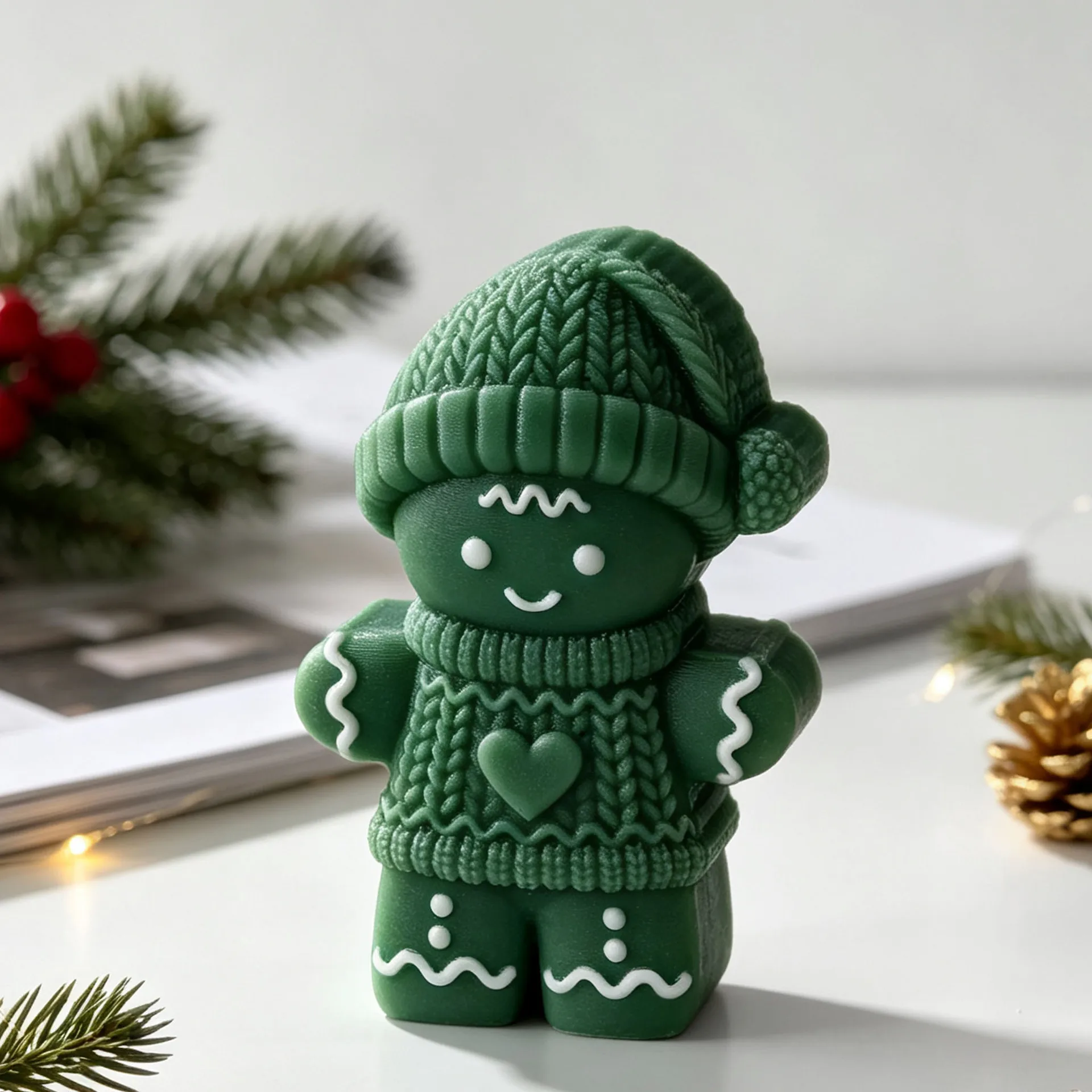 Christmas Gingerbread Man Silicone Mold Handmade Aroma Candle Soap Making Supplies Cookie Chocolate Baking Molds