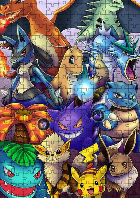 Pokemon Pikachu Jigsaw Puzzles 300/500/1000 PCS Cartoon Anime Puzzle Diy Creativity Imagine Children Assembly Educational Toys