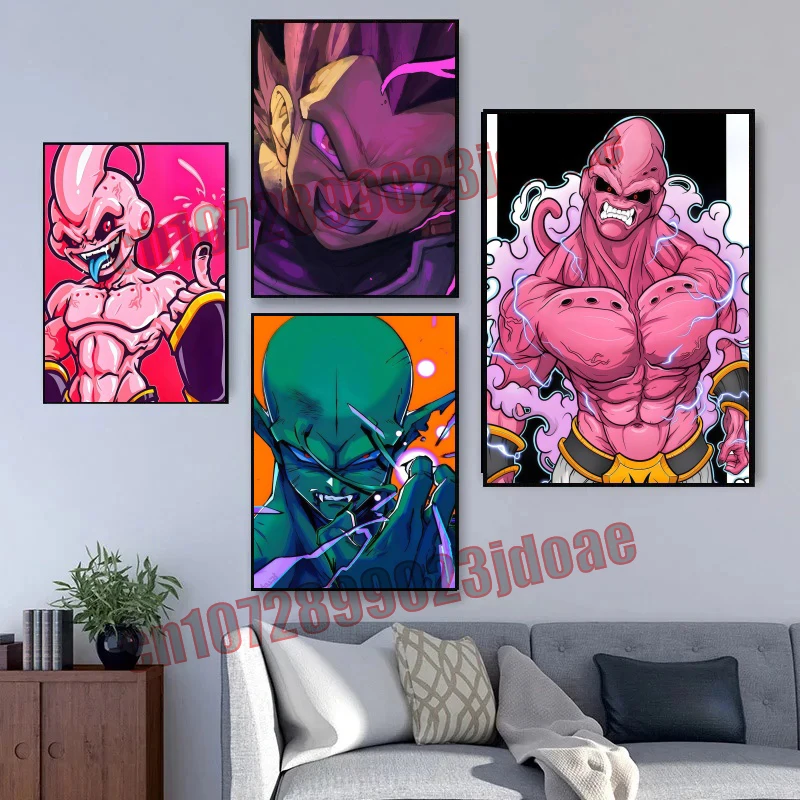 

Dragon Ball Goku Vegeta Kakarote Buu Piccolo Character Poster Anime Illustration Art Mural Fan Collection Party Children's Gift
