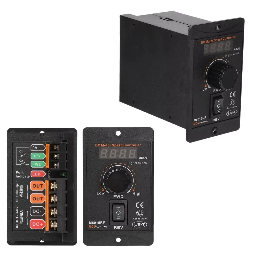 PWM Motor Speed Controller DC12-60V 15A Digital Display 20kHz High Power DC Motor Governor Forward Reverse Electronic Regulator