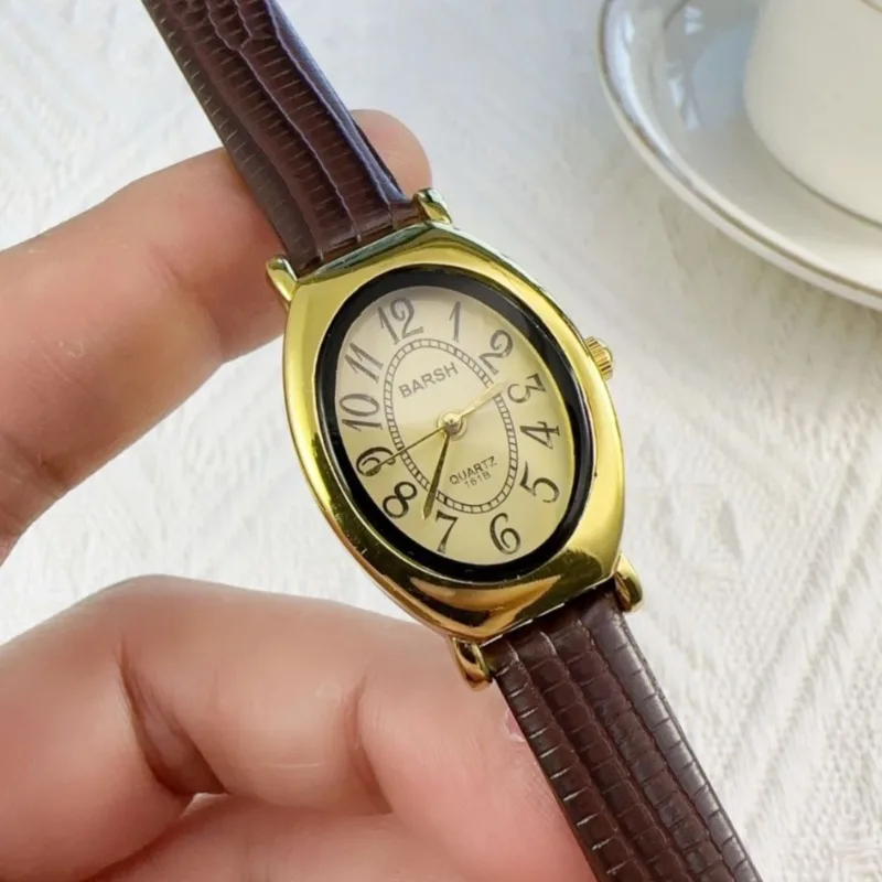 Fashion Oval Dial Women Watches Luxury Leather Strap Retro Ladies Quartz Watch Dropshipping Reloj De Mujer 시계 여성