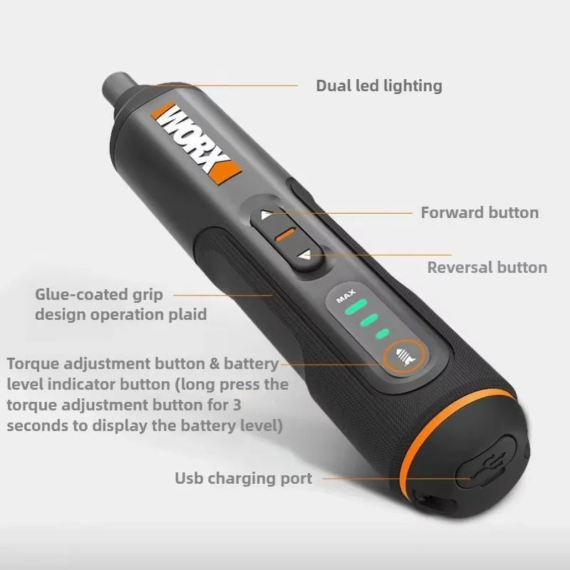 3.6V Mini Electrical Screwdriver Set WX240.7 Smart Tool Cordless Electric Screwdrivers USB Rechargeable Hand Bit Drill Tool