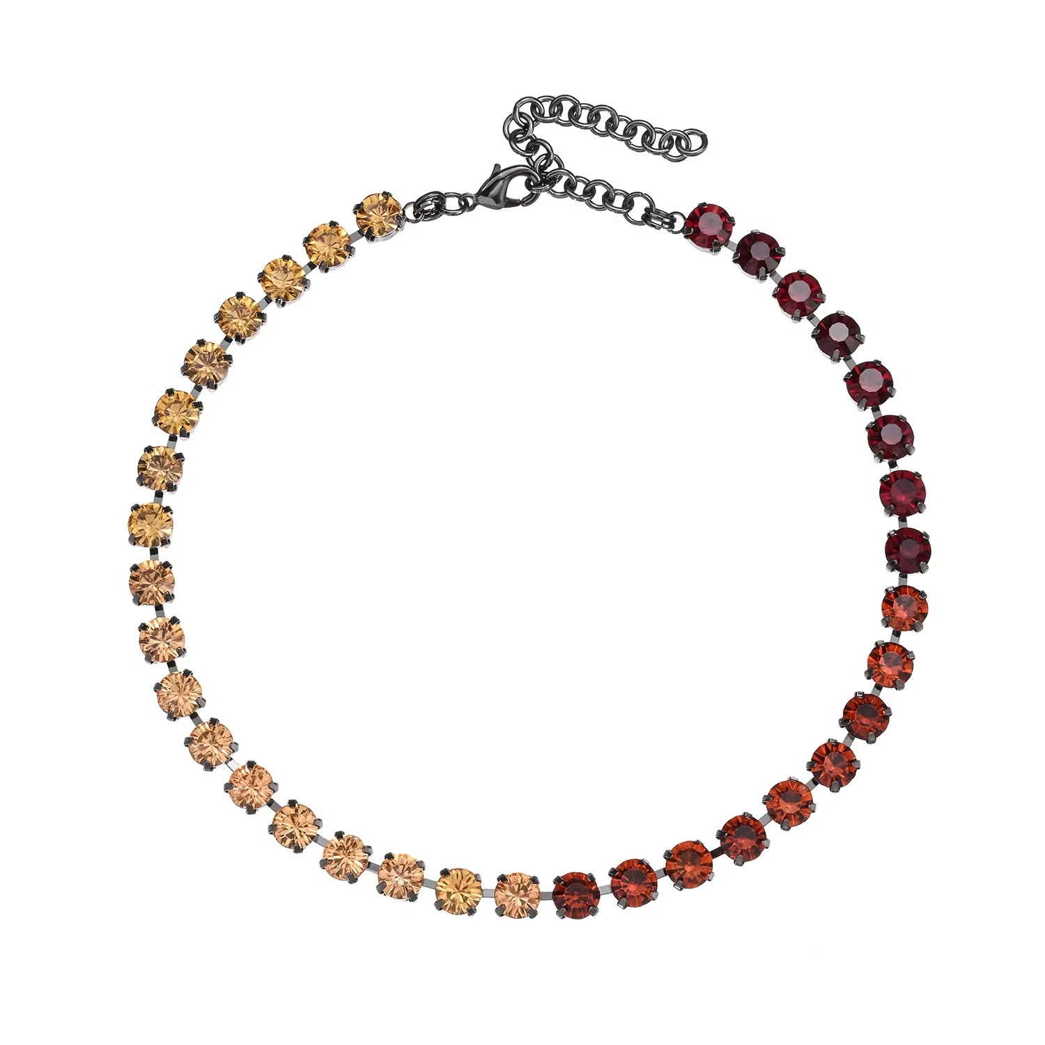 BEUTIFOR Strassperlen, bunte Kristall-Halskette für Damen, handgefertigt, Krallenfassung, Zirkonia-Halsband, Zubehör – Detail 9