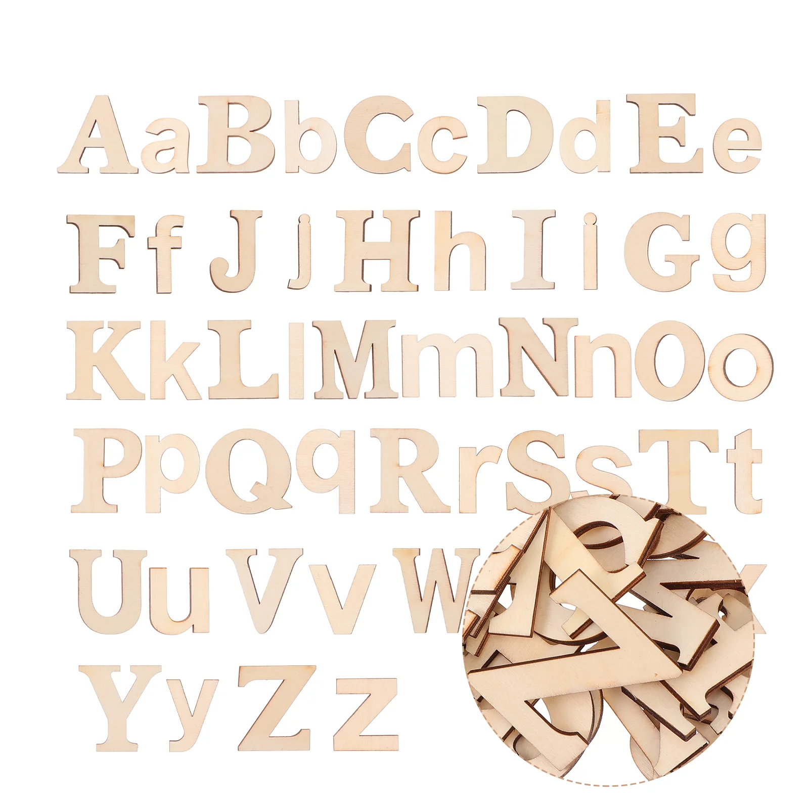 

104 Pcs Alphabet Decorative Wood Chips Letter Wooden Cutout Slice Craft Unfinished Projects Party Home nament