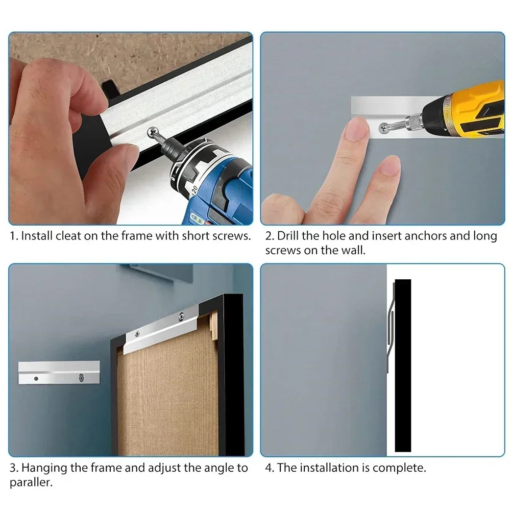 For Art Display Heavy-duty Picture Hangers Picture Hanging Kit Installation Tools Included Rubber Bumpers For Protection