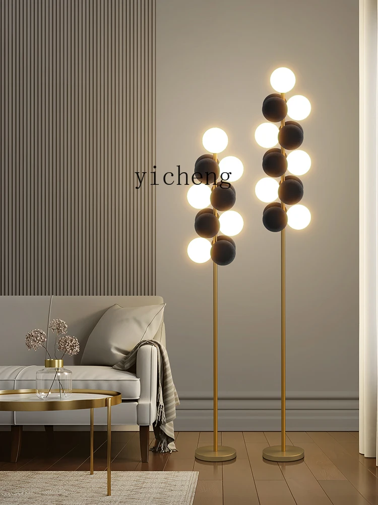 Xl Creative Living Room Bedroom Study Simple Modern Copper Ball Grape Vertical Decorative Lamp