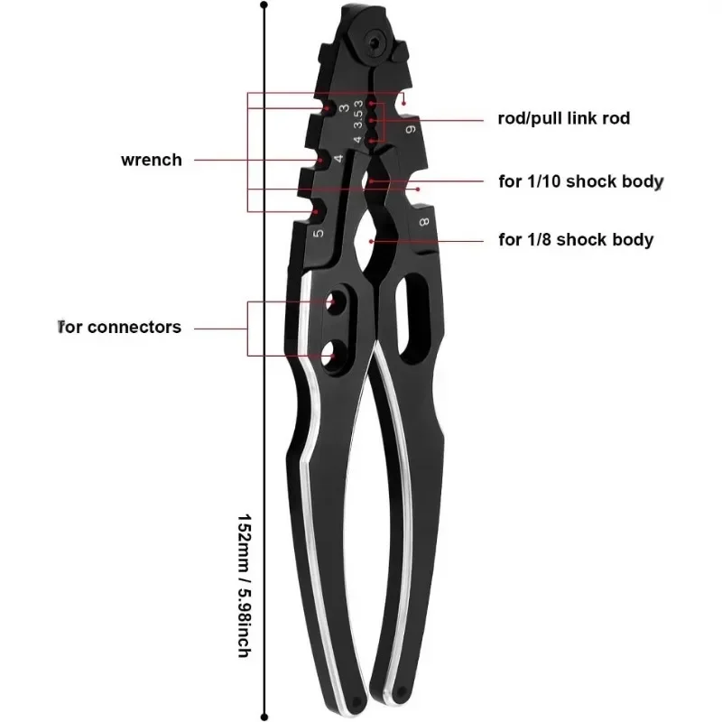

Rc Car Multifunction Aluminum Alloy Shock Clamp Pliers Shock Assembly Disassembly Tool For 1/10 1/8-AA02