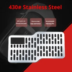 Auto Foot Rest Pedal Plate Floor Carpet Mats Non-slip Stainless Heel Pad For Truck Suv Black Beige Brown Car Accessories