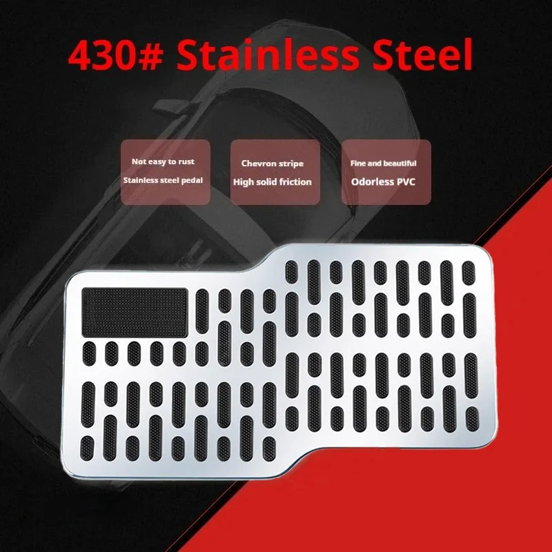 Auto Foot Rest Pedal Plate Floor Carpet Mats Non-slip Stainless Heel Pad For Truck Suv Black Beige Brown Car Accessories
