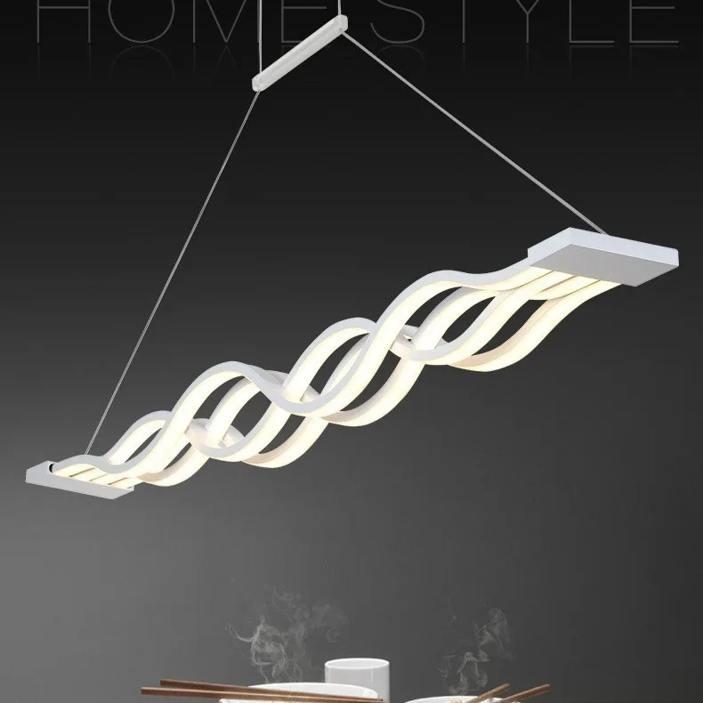 

restaurant chandelier creative personality four-head wave meal chandelier simple modern bar office lamps home decoration lights