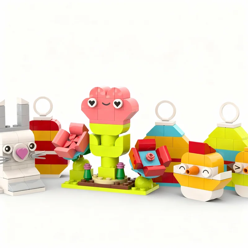 203pcs MOC Classic Easter Model Building Blocks Construction Assemble Toys Christmas Gifts DIY Creative Idea Education Brick