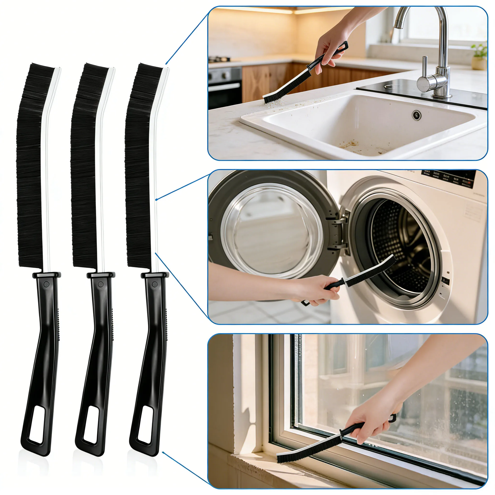 Hard Bristle Gap Cleaning Brush, Sealant Cleaning Brush, Scrubbing Brush, Deep Tile Gap Cleaning Brush, Suitable for Bathroom, Window, Tile Gap Cleaning Brush