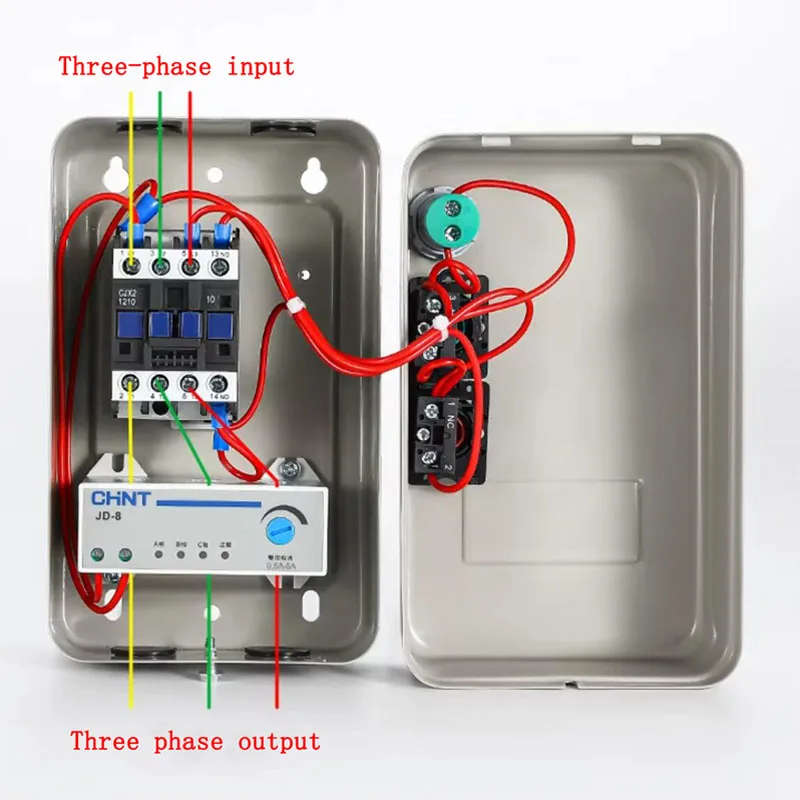 JD-8 Magnetic Starter with AC Contactor, Current Adjustment, Indicator Light, Overload & Phase Loss Protection, 380V