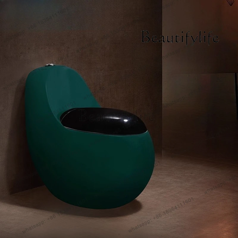 Dark green toilet home creative bathroom, light luxury personalized toilet, color