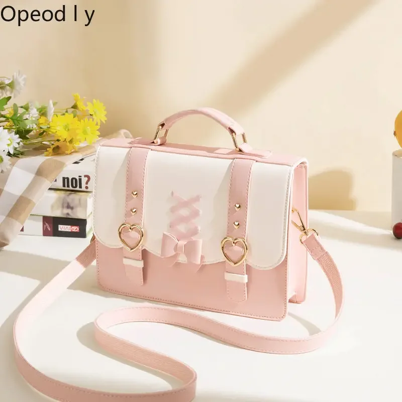 Sweet and Cute Girl Bow Ribbon Handbag Japanese Original Daily Commute Casual Versatile Lolita Crossbody Bag