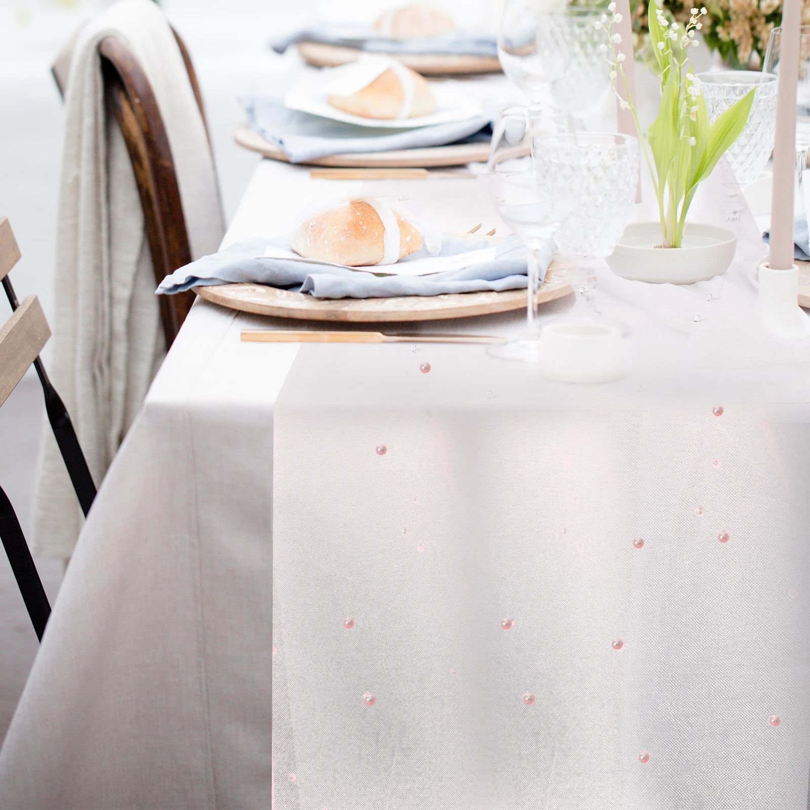 

Pearl Mesh Mesh Table Runner Runner Home Cloth Dinner Decorative Cover Foldable Rectangle Wedding Party Birthday