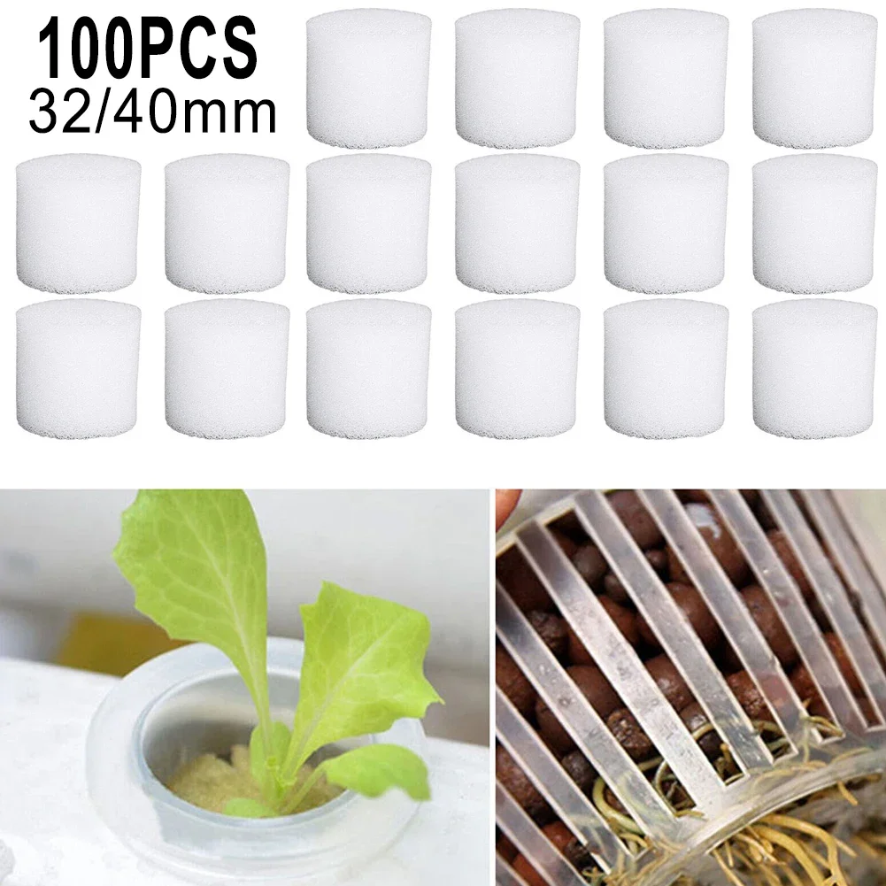 100PCS Soilless Hydroponic Sponge Garden Vegetable Soilless Planting Sponge Nursery Pots Foam Plants Root Fixed Sponge