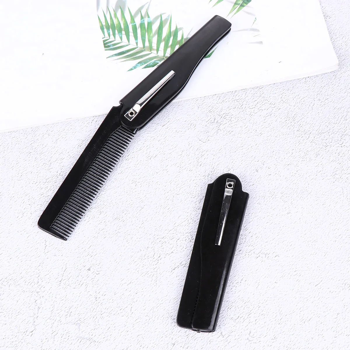 

Набор из 3 складных расчесок из бычьего рога, портативные дорожные расчески для женщин и мужчин, для массажа кожи головы, стимулирующие кровообращение, распутывающие волосы