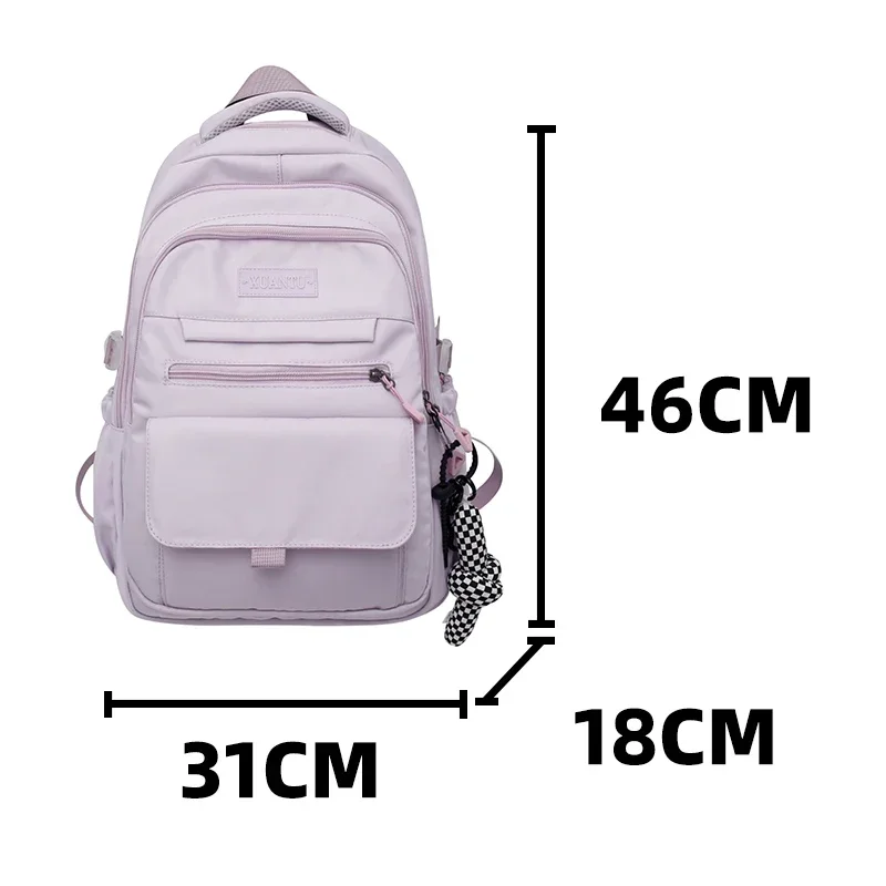 Purple High Quality Large Nylon Backbag Teenager School Supplies Eco-friendly Rucksack New Ladys Casual Portable Laptop Knapsack