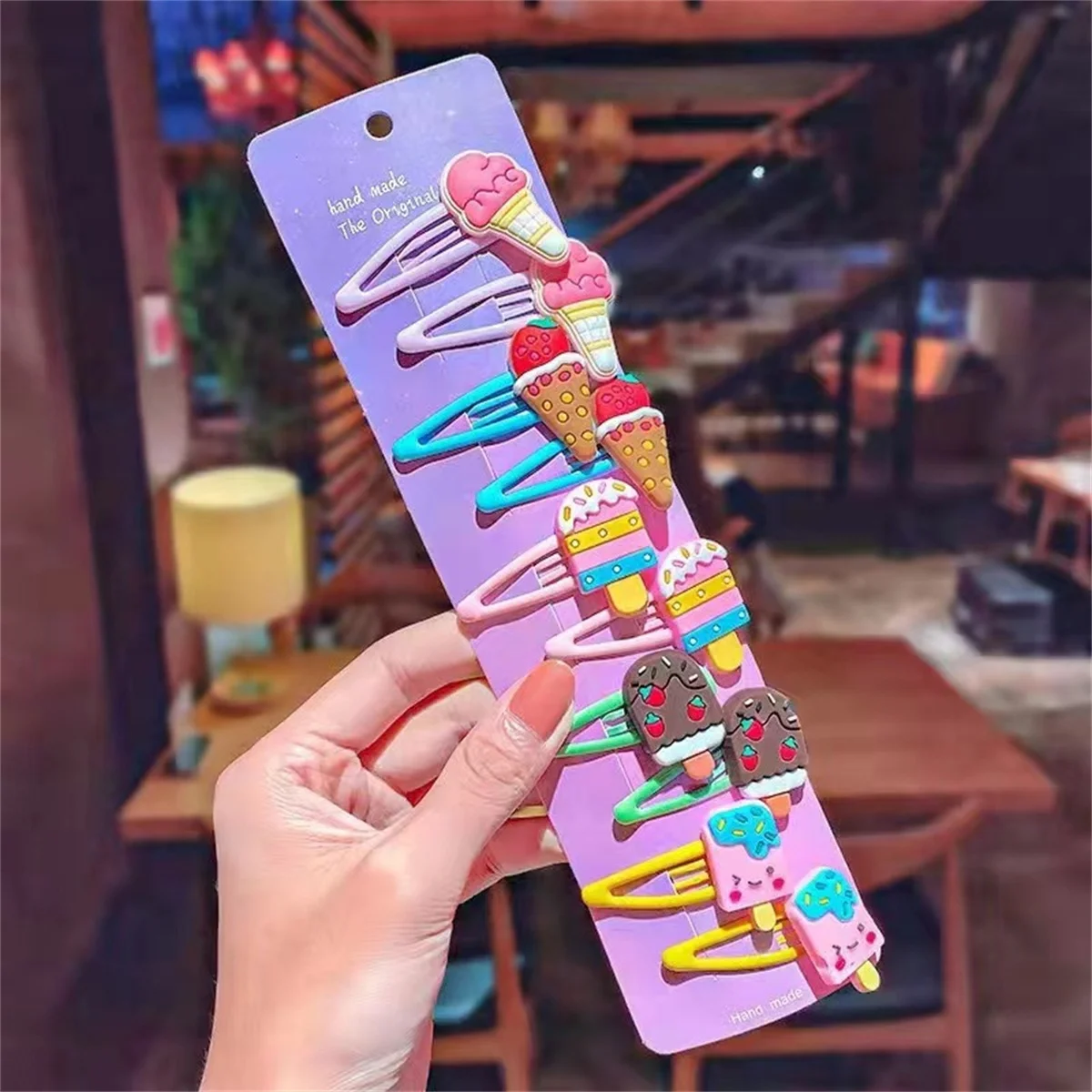 10PCS/Set New Girls Cute Cartoon Ice Cream Unicorn Hairpins Kids Lovely Hair Clips Barrettes Headband Fashion Hair Accessories view 6