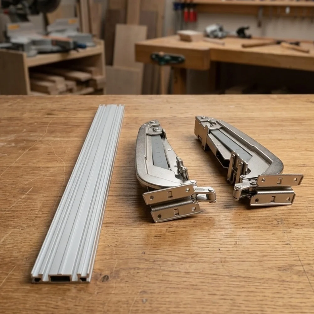 Door Hinge Parallel Opening 180 Cabinet Door Hinge Steel Construction Aluminum Alloy Parts Damping Buffer Device