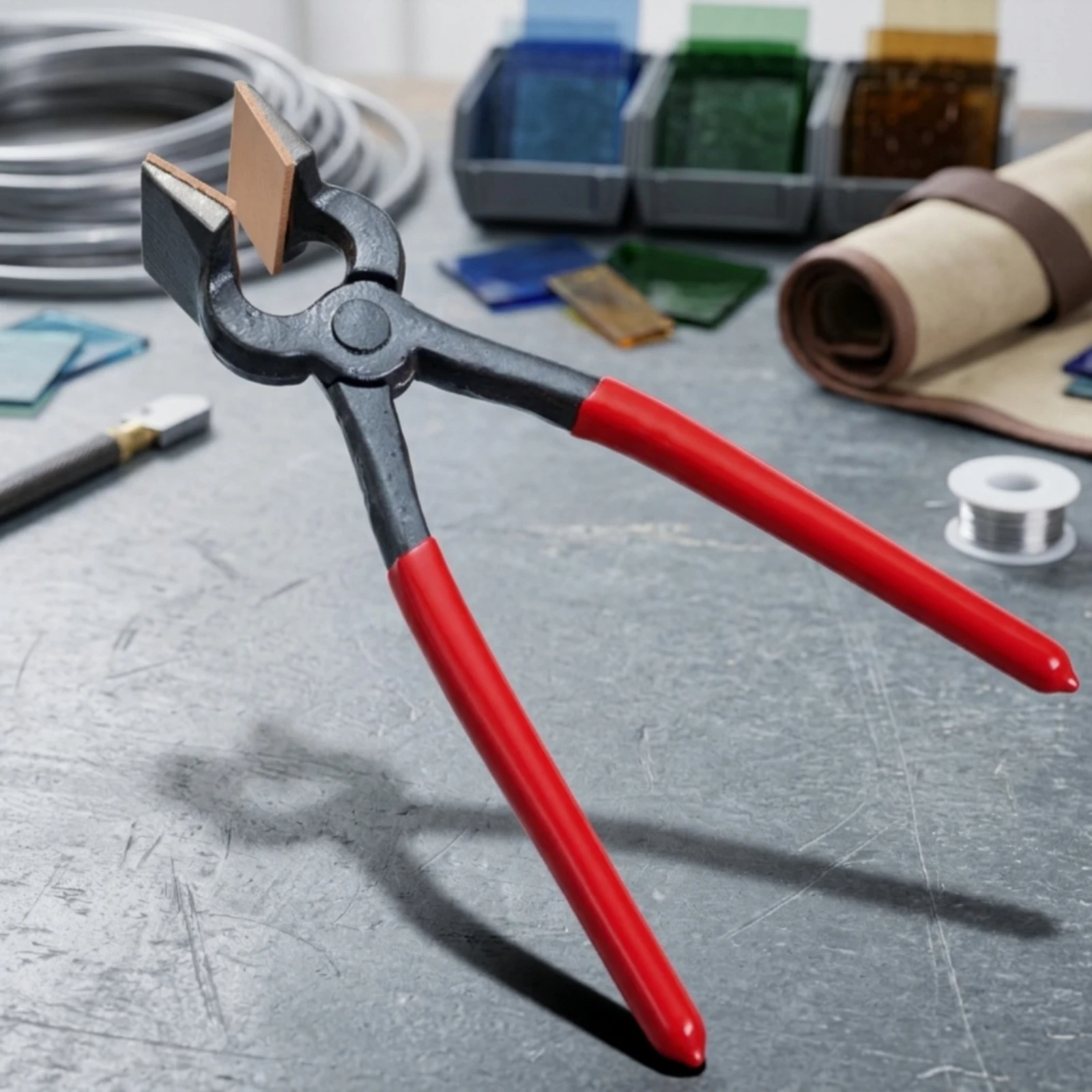 Leather Edge Folding Plier Scratch-Resistant Leather Creasing Plier Flattening Pliers Handheld Leatherworking Tool Heavy Duty